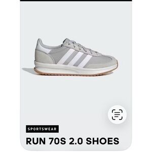 Adidas Run 70s 2.0 Gray and White Sneakers